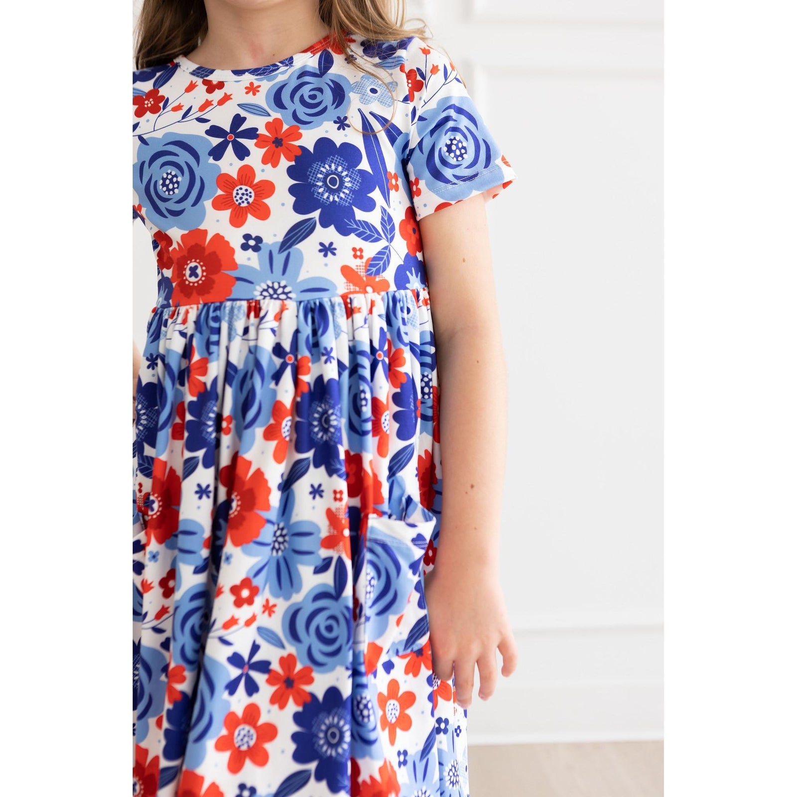 Happy 4th Floral Floral S/S Pocket Twirl Dress