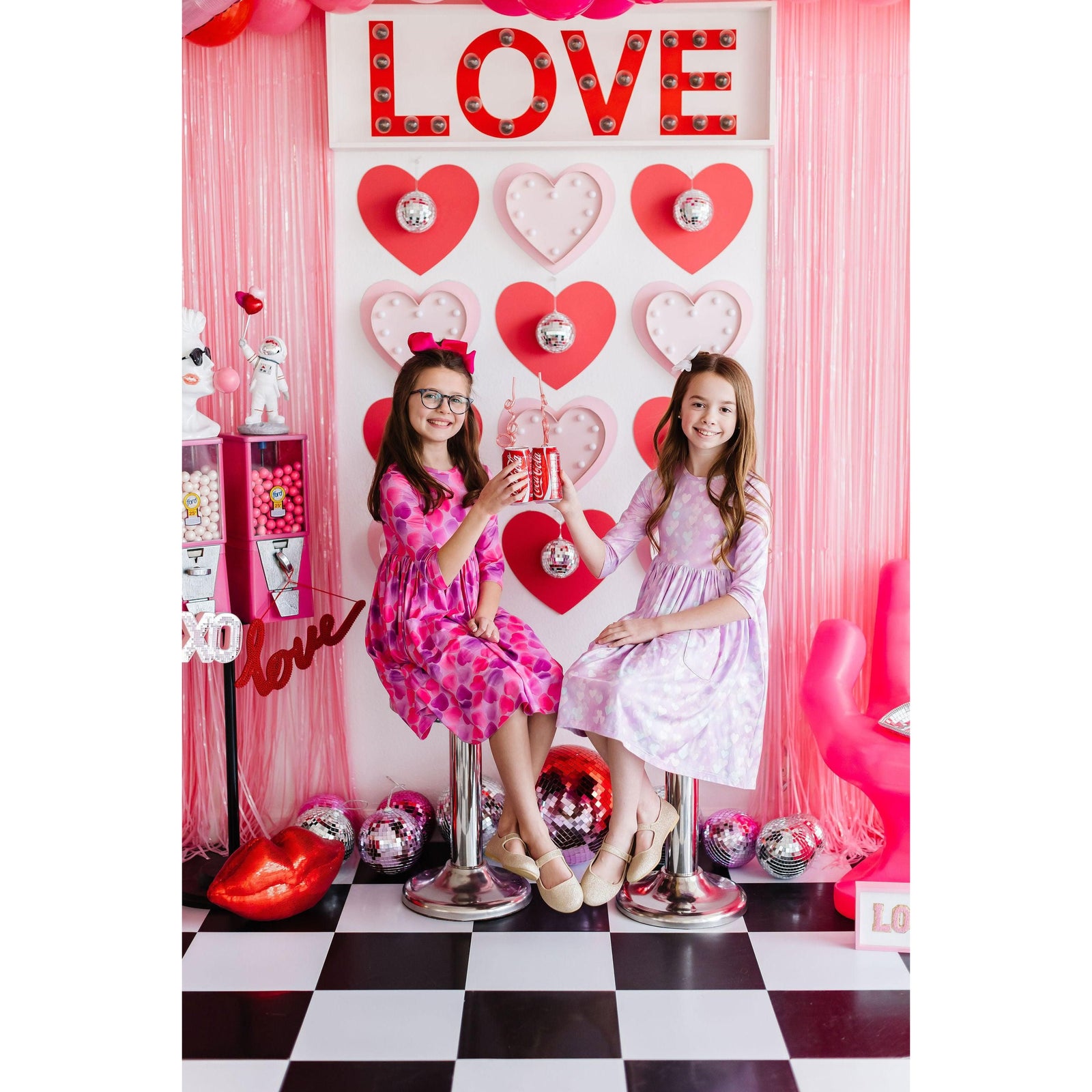 Happy Heart Day 3/4 Sleeve Pocket Twirl Dress