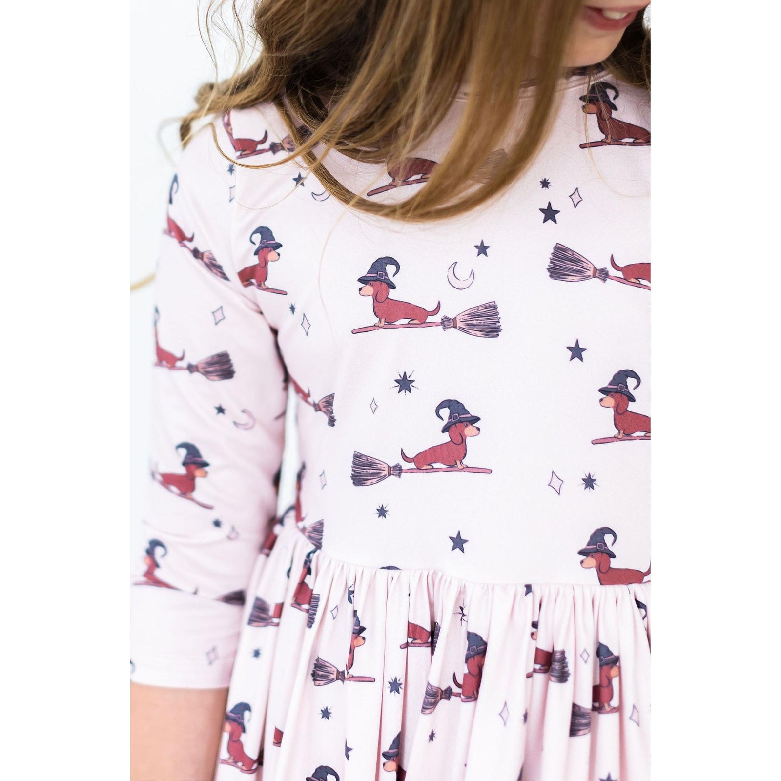 Happy Howl-oween 3/4 Sleeve Pocket Twirl Dress