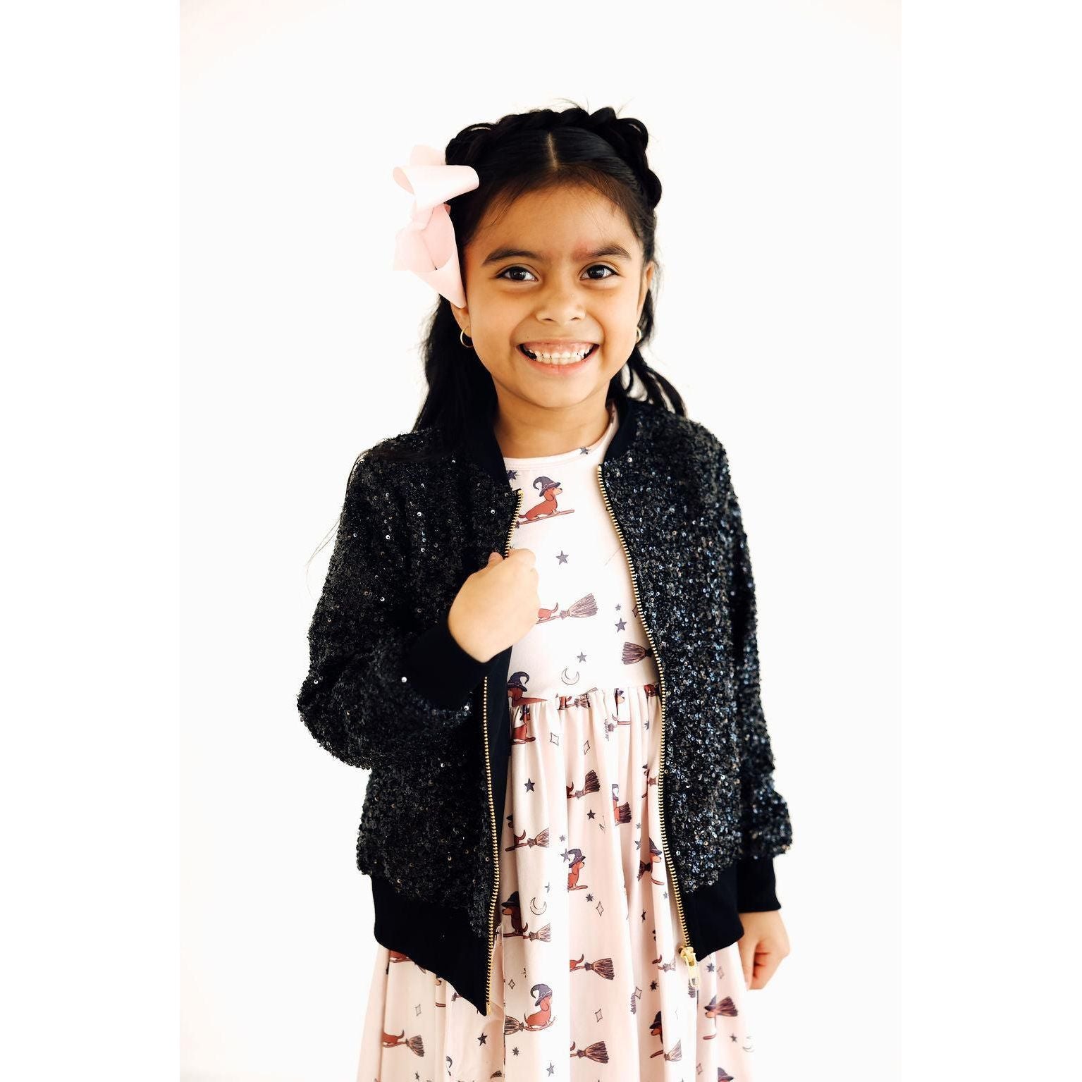 Happy Howl-oween 3/4 Sleeve Pocket Twirl Dress