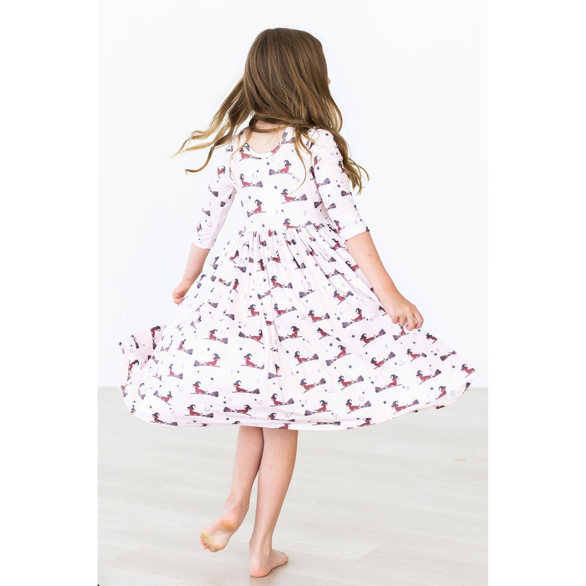 Happy Howl-oween 3/4 Sleeve Pocket Twirl Dress
