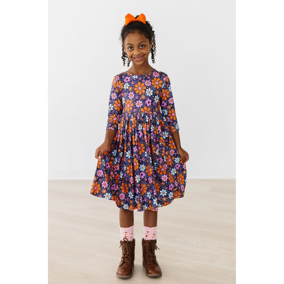 Haunted Garden 3/4 Sleeve Pocket Twirl Dress