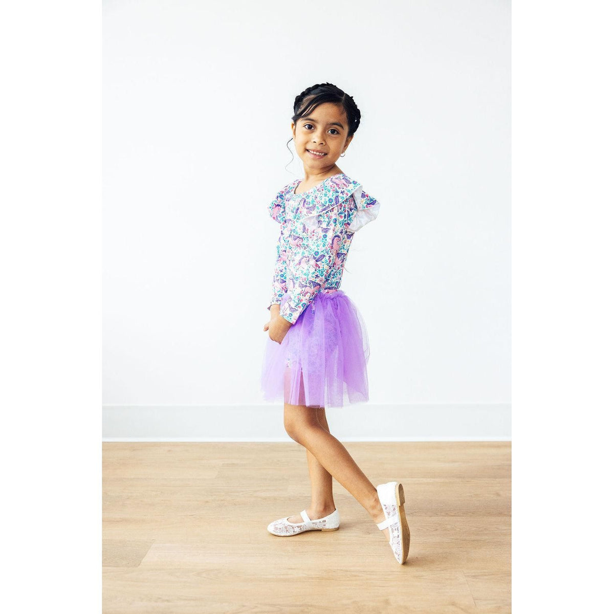 Head in the Clouds L/S Flutter Sleeve Leotard
