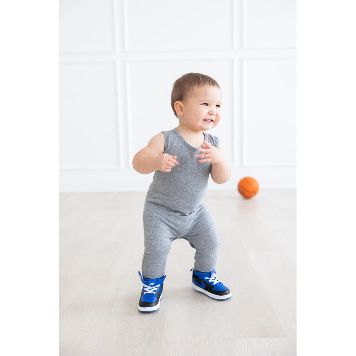 Heather Gray Tank One-Piece Jogger