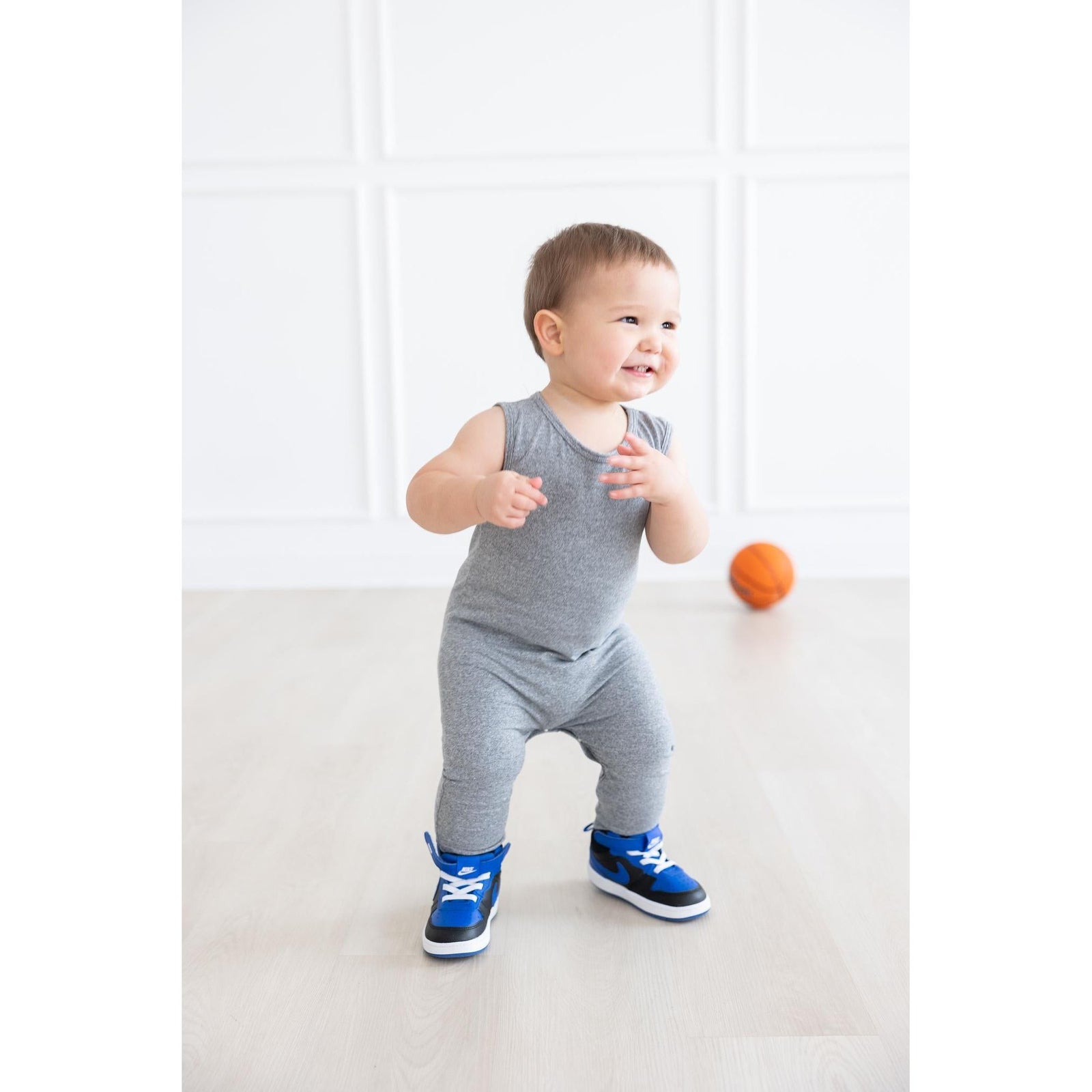 Heather Gray Tank One-Piece Jogger