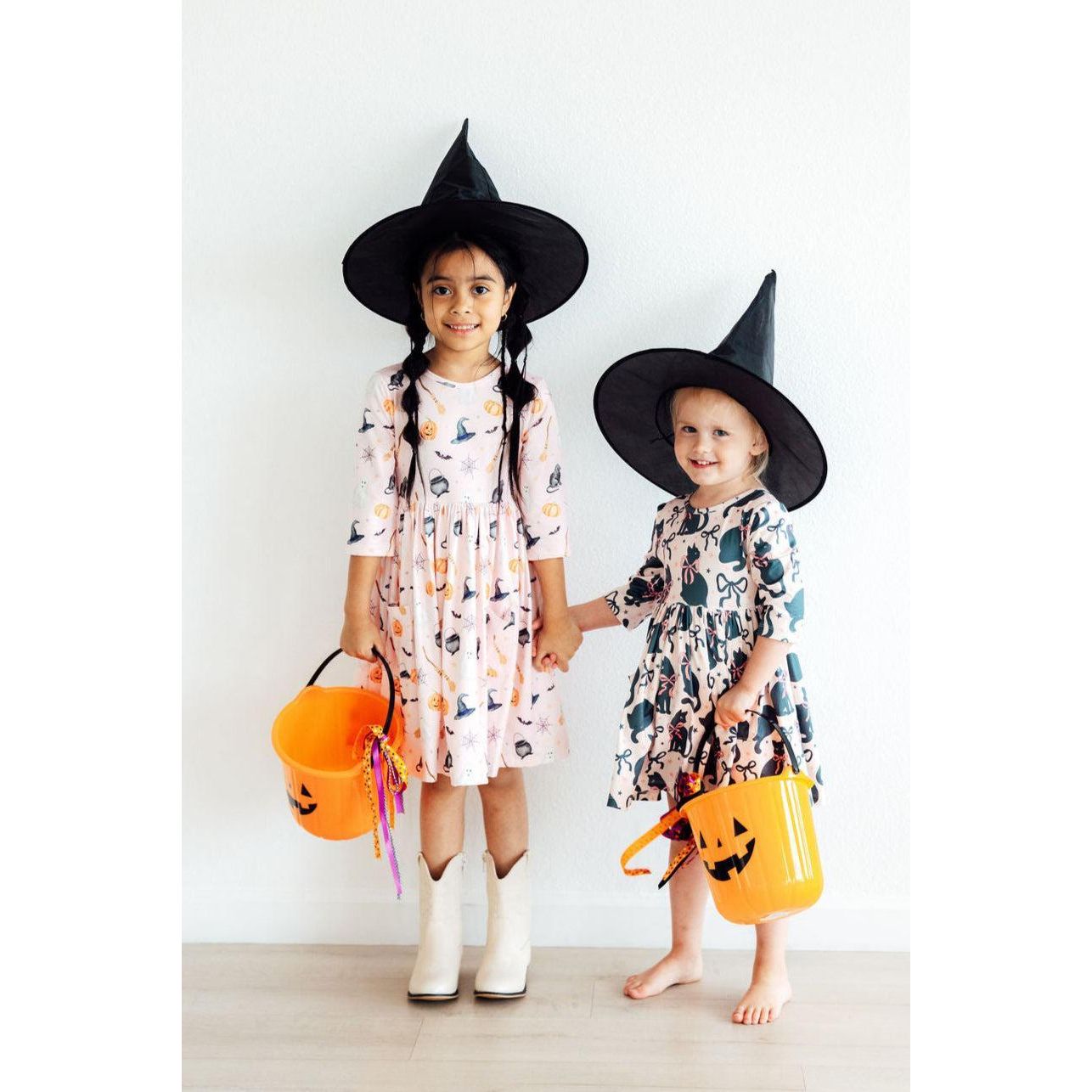 Hey Boo 3/4 Sleeve Pocket Twirl Dress