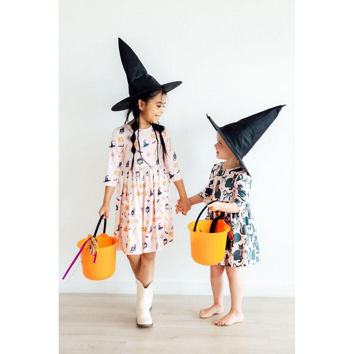 Hey Boo 3/4 Sleeve Pocket Twirl Dress