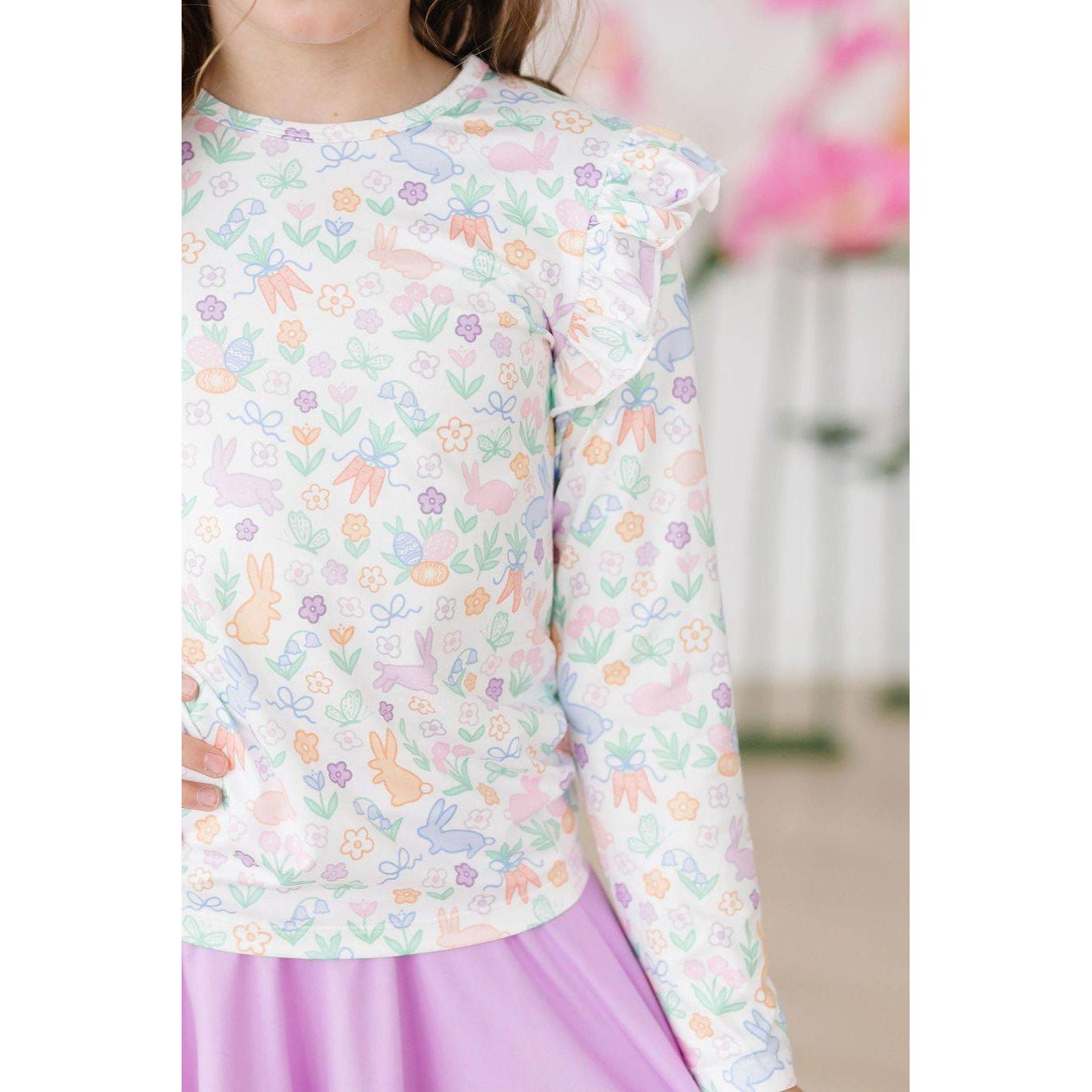 Hoppy Easter L/S Ruffle Tee