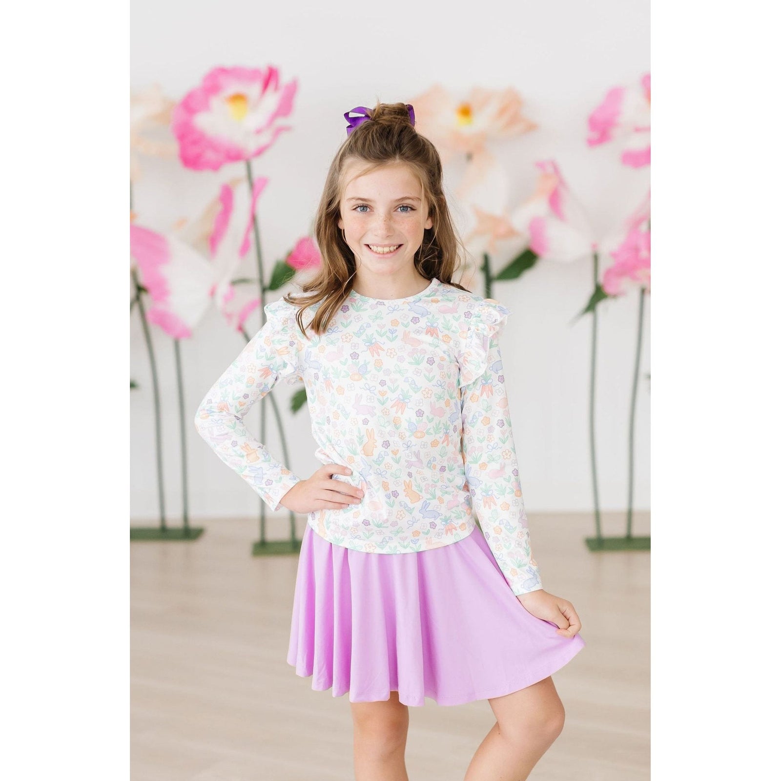 Hoppy Easter L/S Ruffle Tee