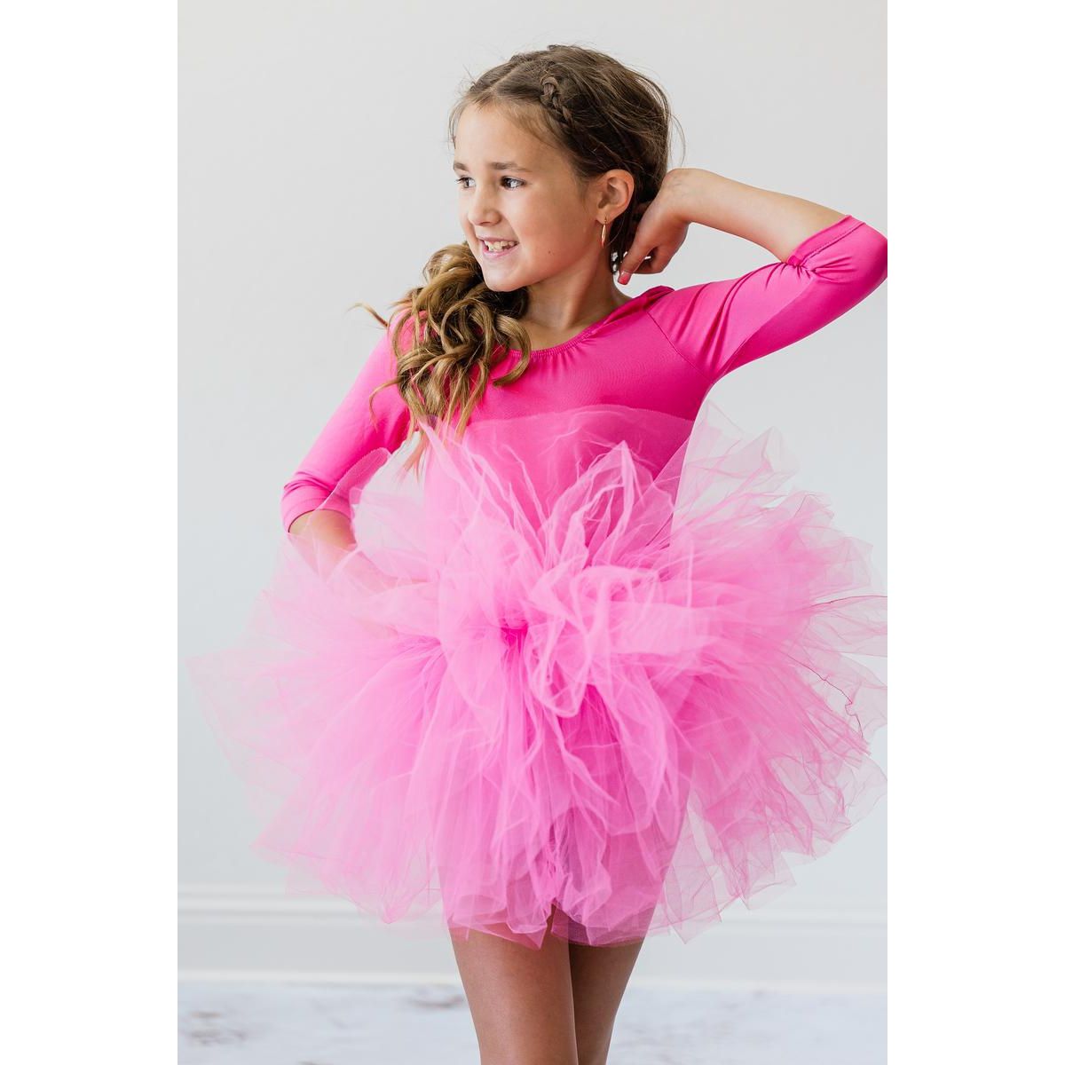 Hot Pink 3/4 Tutu Leotard