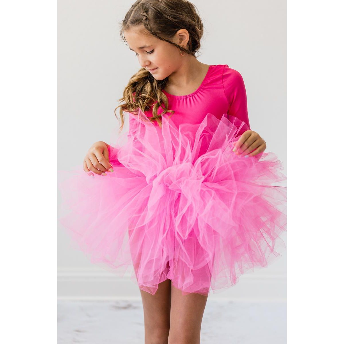 Hot Pink 3/4 Tutu Leotard