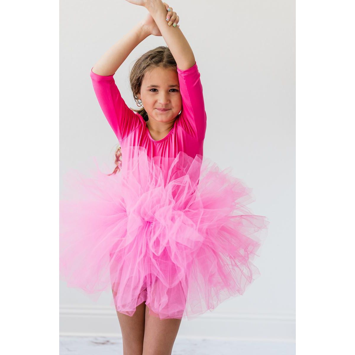 Hot Pink 3/4 Tutu Leotard