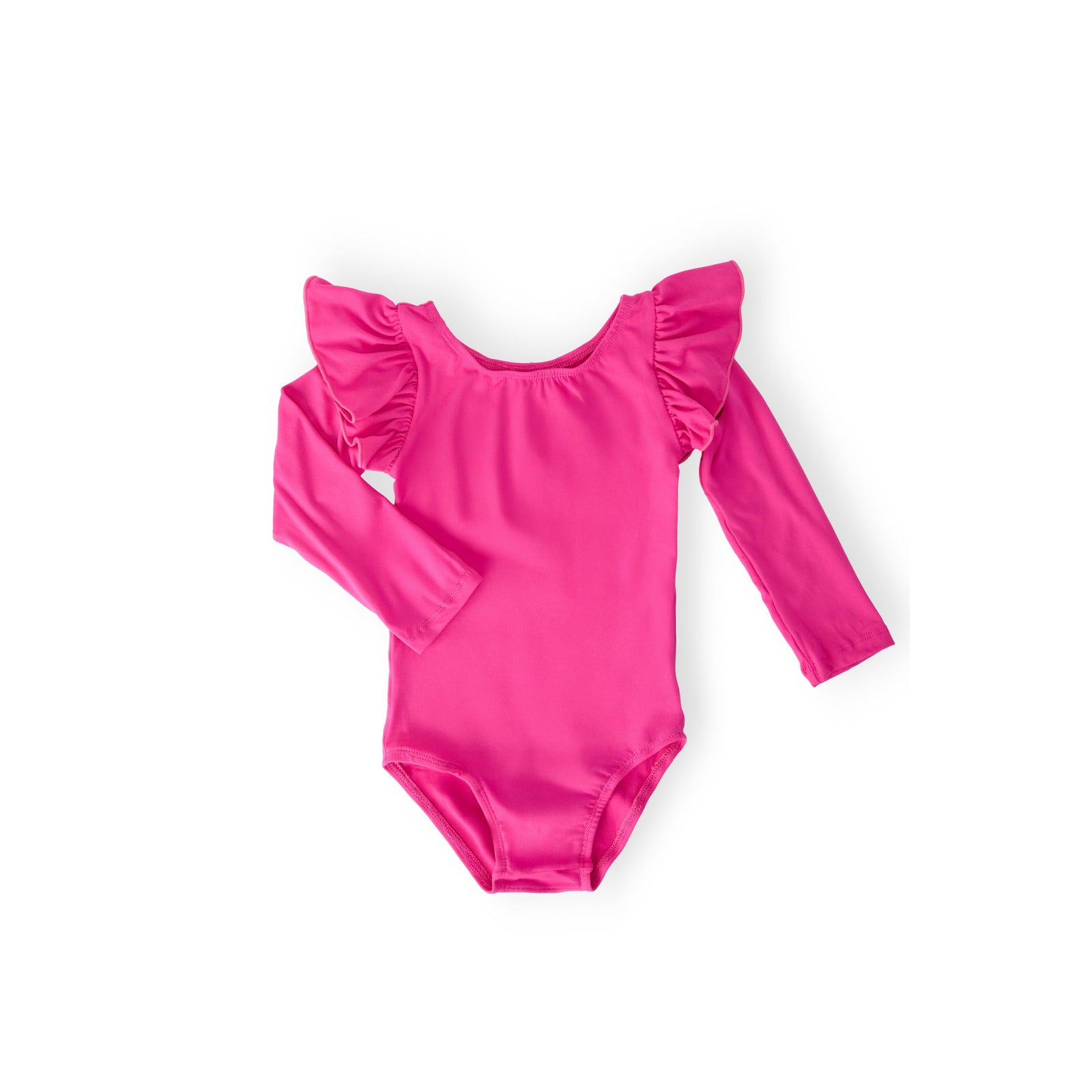 Hot Pink L/S Flutter Sleeve Leotard