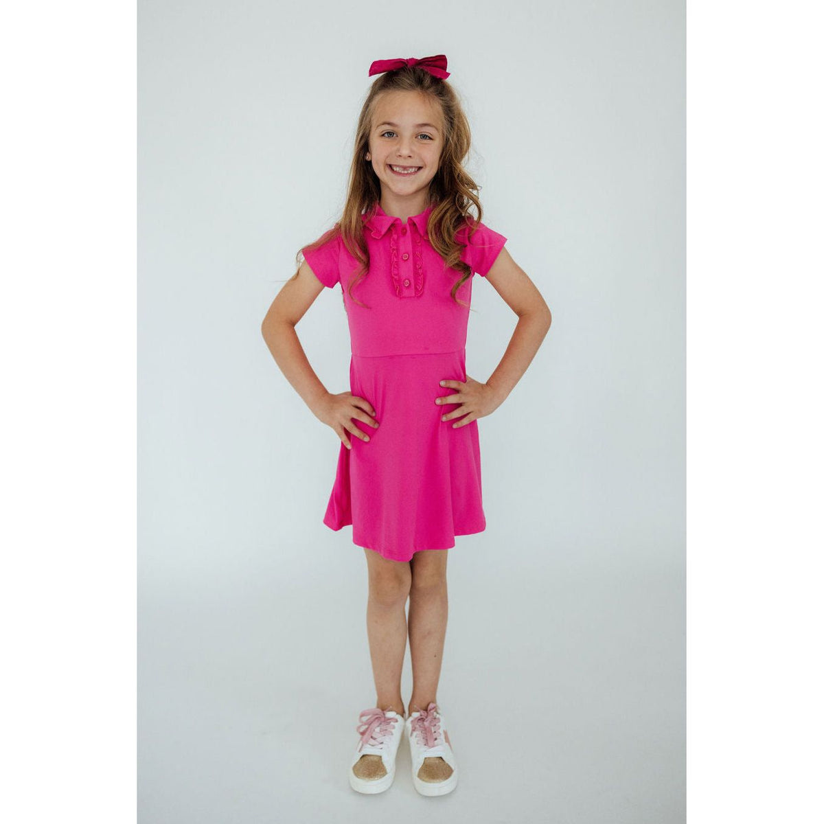 Hot Pink S/S Polo Dress