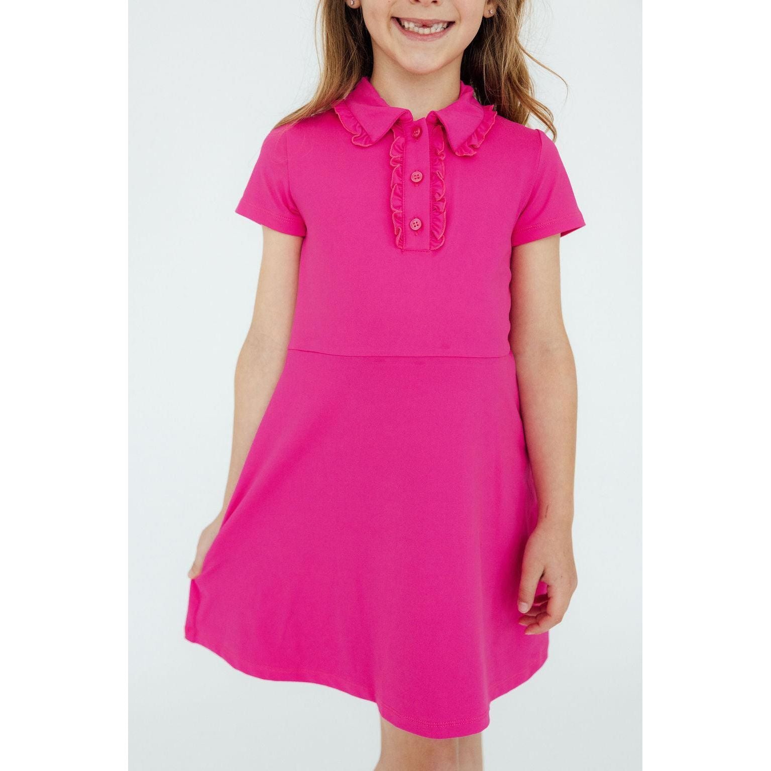 Hot Pink S/S Polo Dress