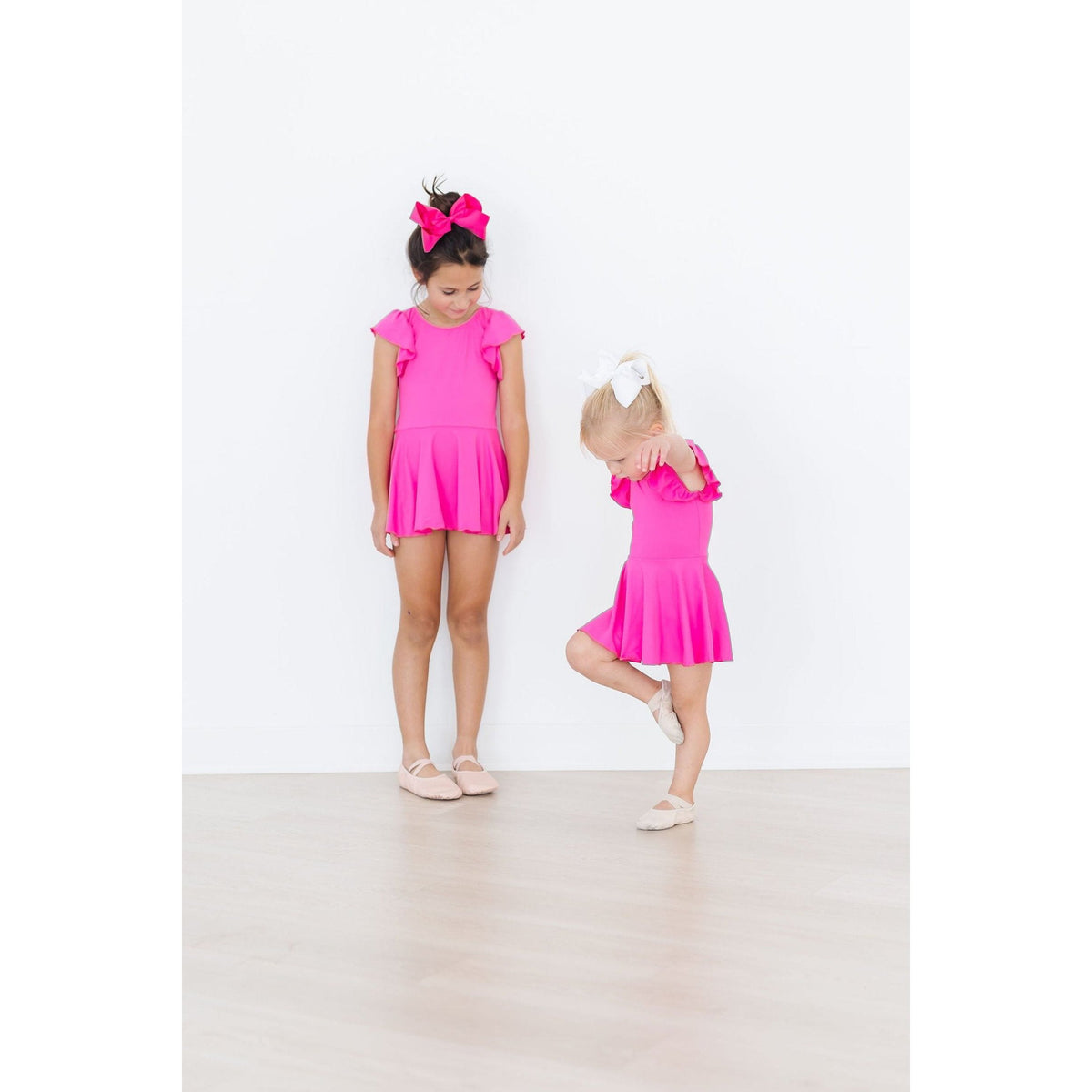 Hot Pink S/S Twirl Leotard