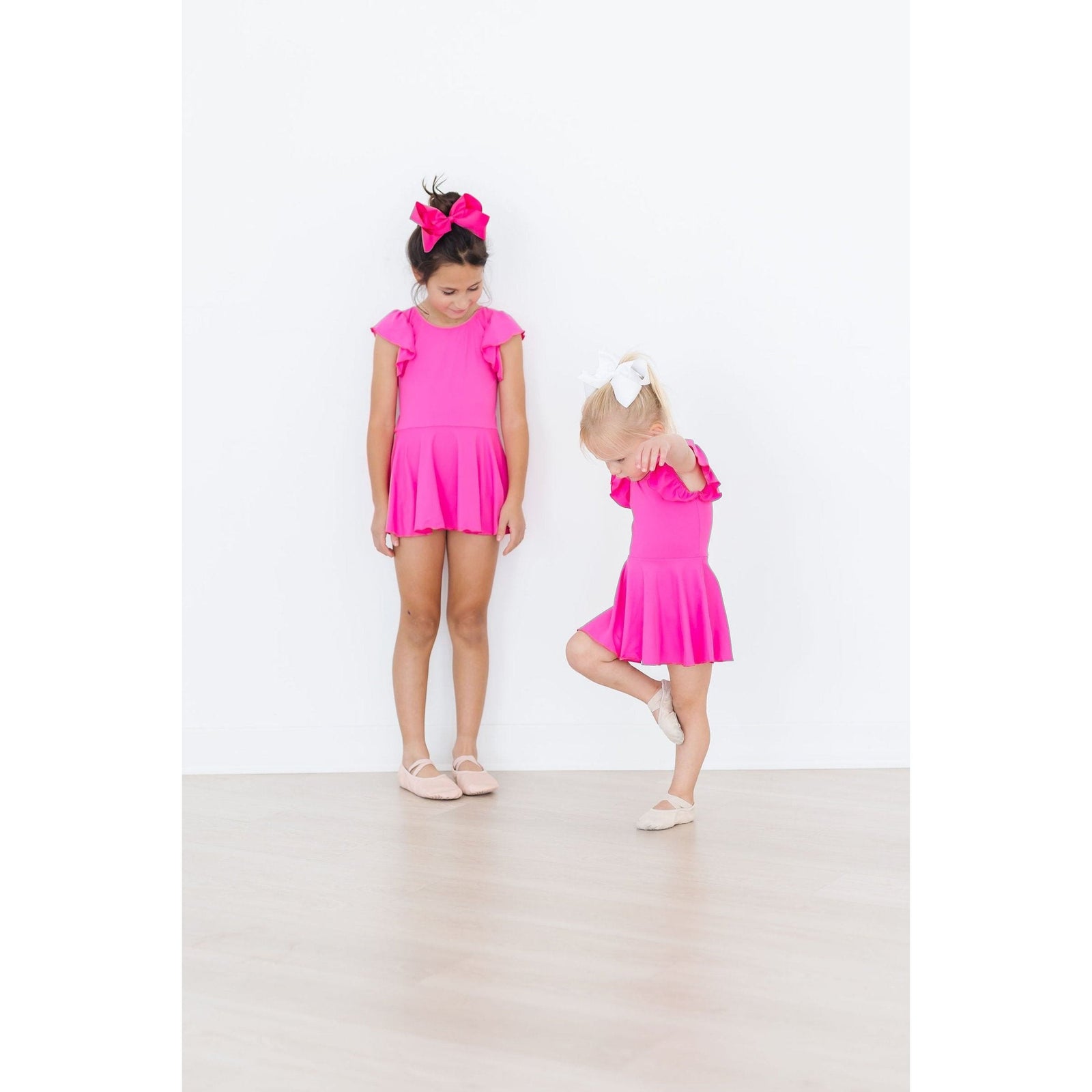 Hot Pink S/S Twirl Leotard