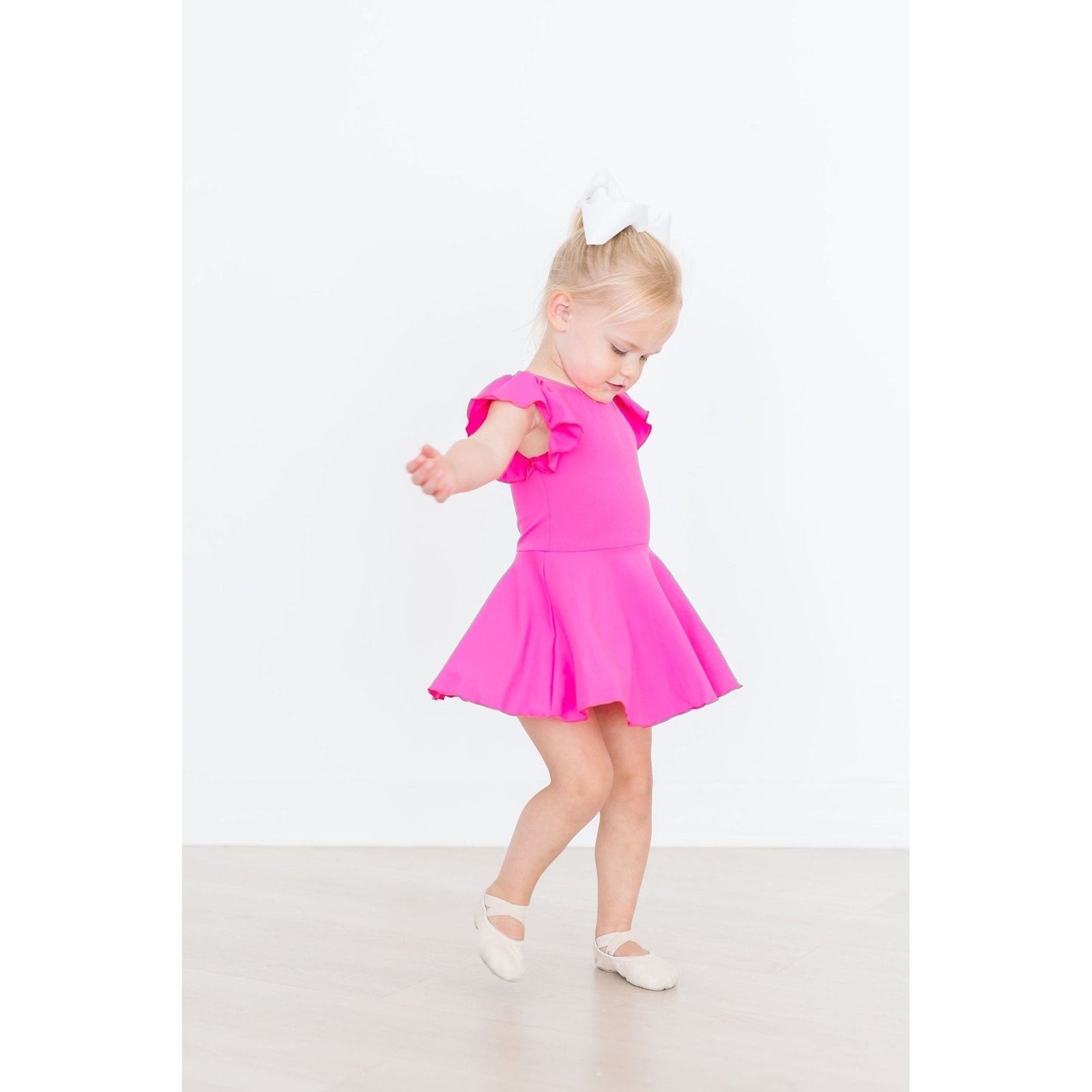 Hot Pink S/S Twirl Leotard