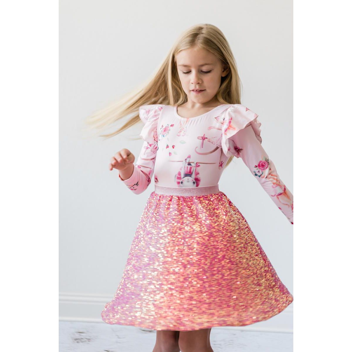 Hot Pink Sequin Twirl Skort