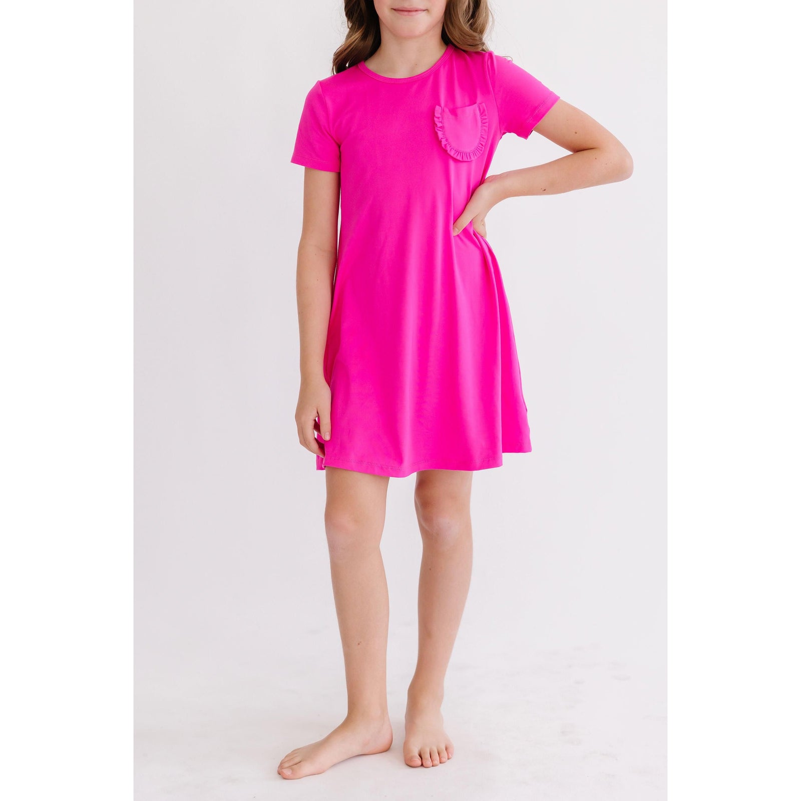Hot Pink T-Shirt Dress