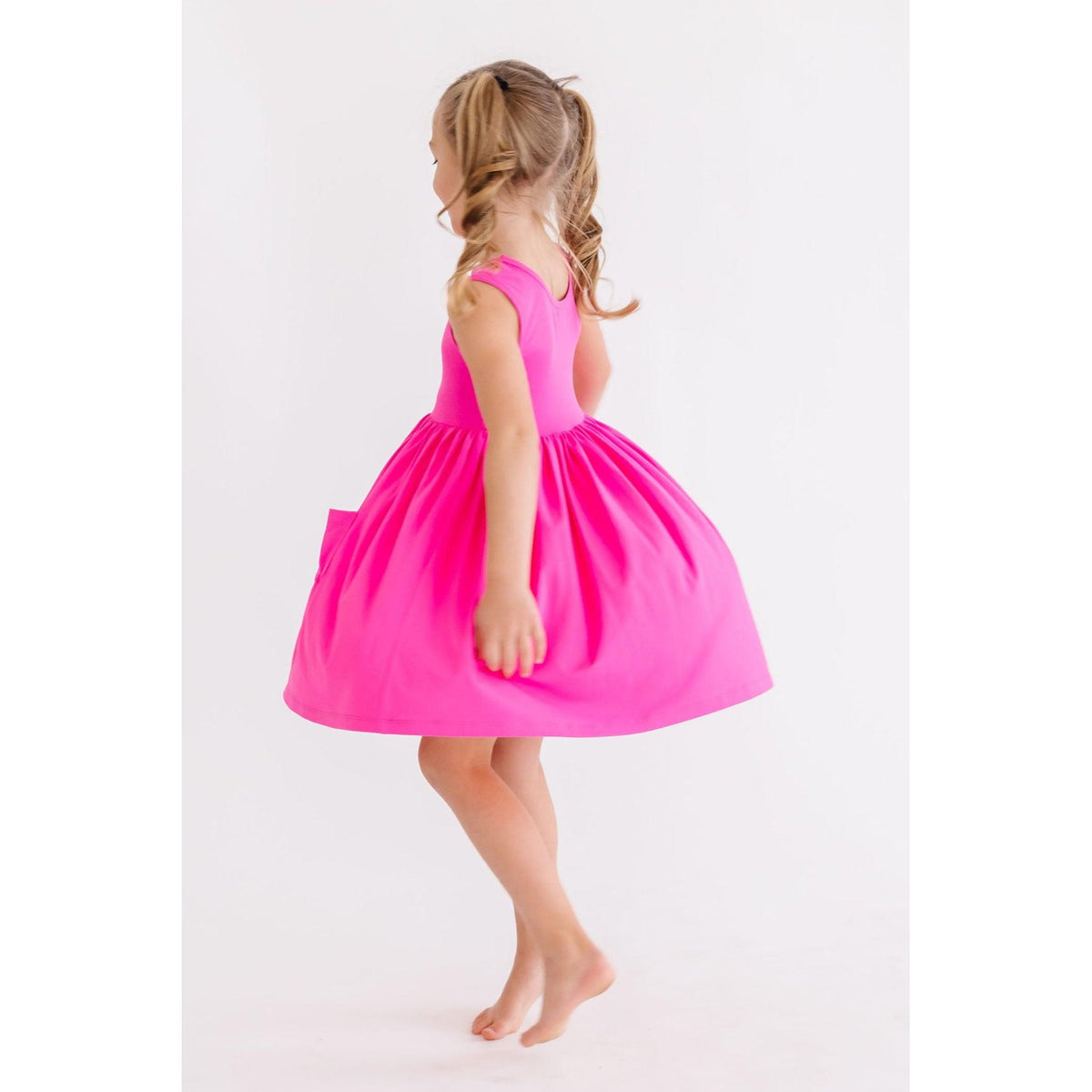 Hot Pink Tank Pocket Twirl Dress