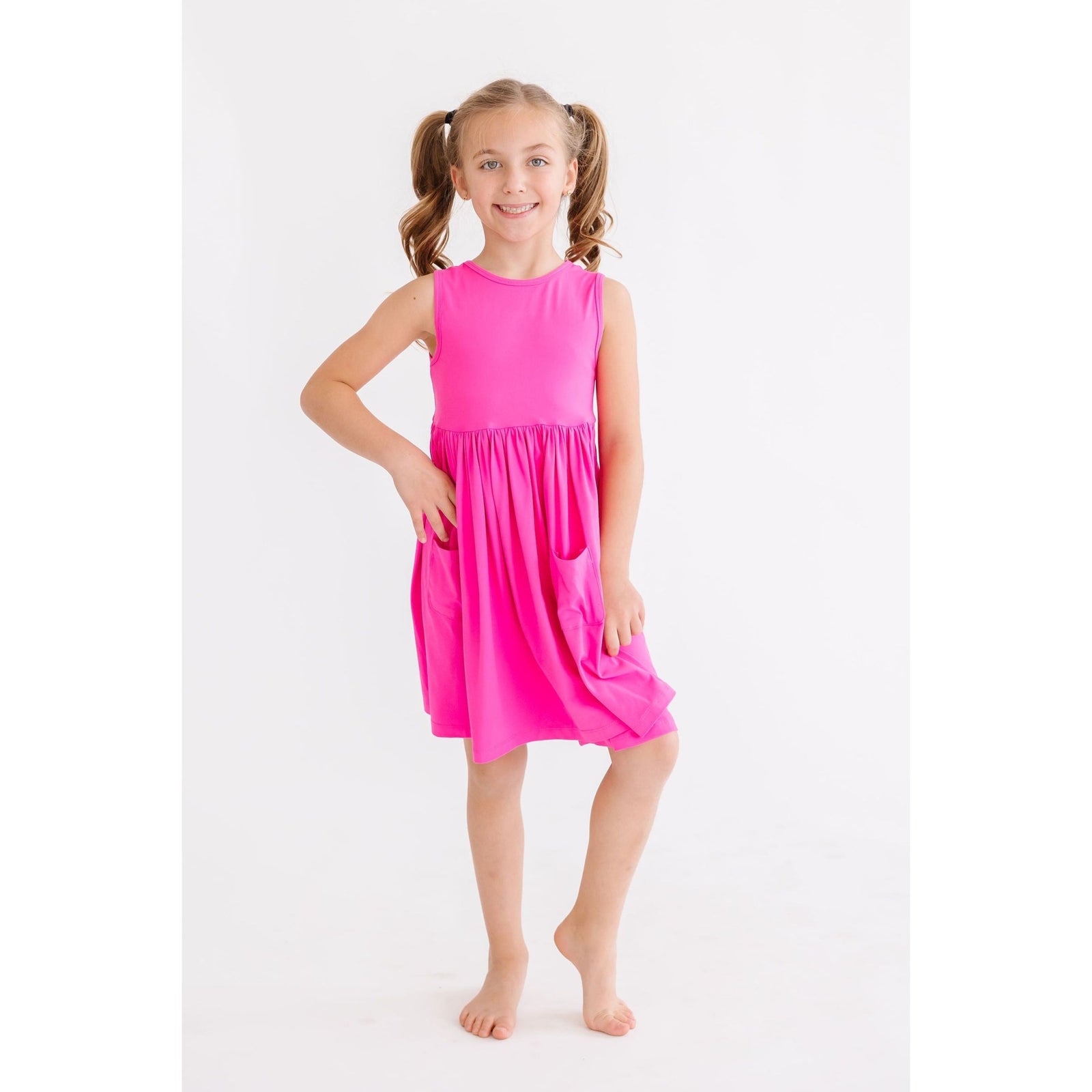 Hot Pink Tank Pocket Twirl Dress