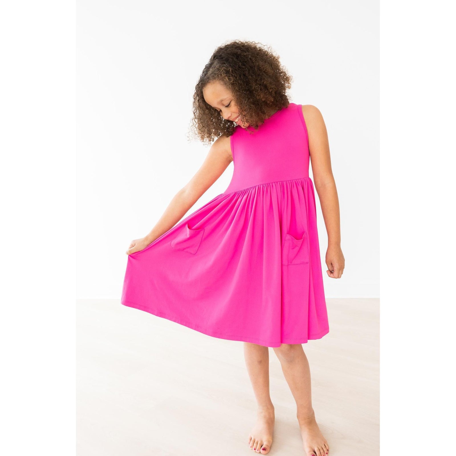 Hot Pink Tank Pocket Twirl Dress