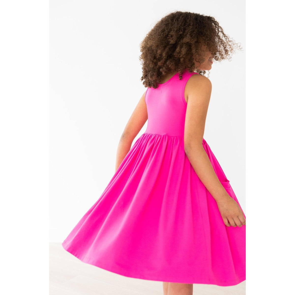 Hot Pink Tank Pocket Twirl Dress