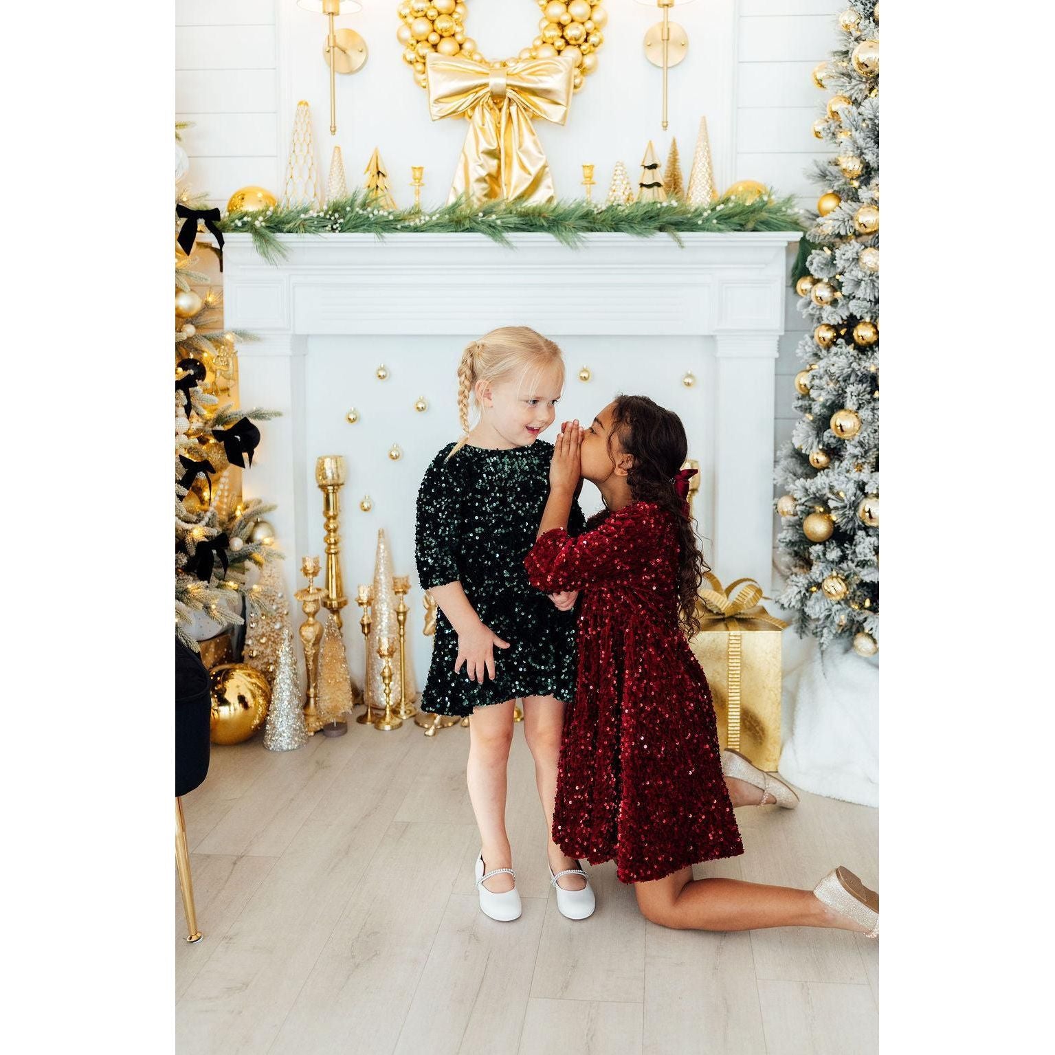 Hunter Green Velvet Sequin Dress