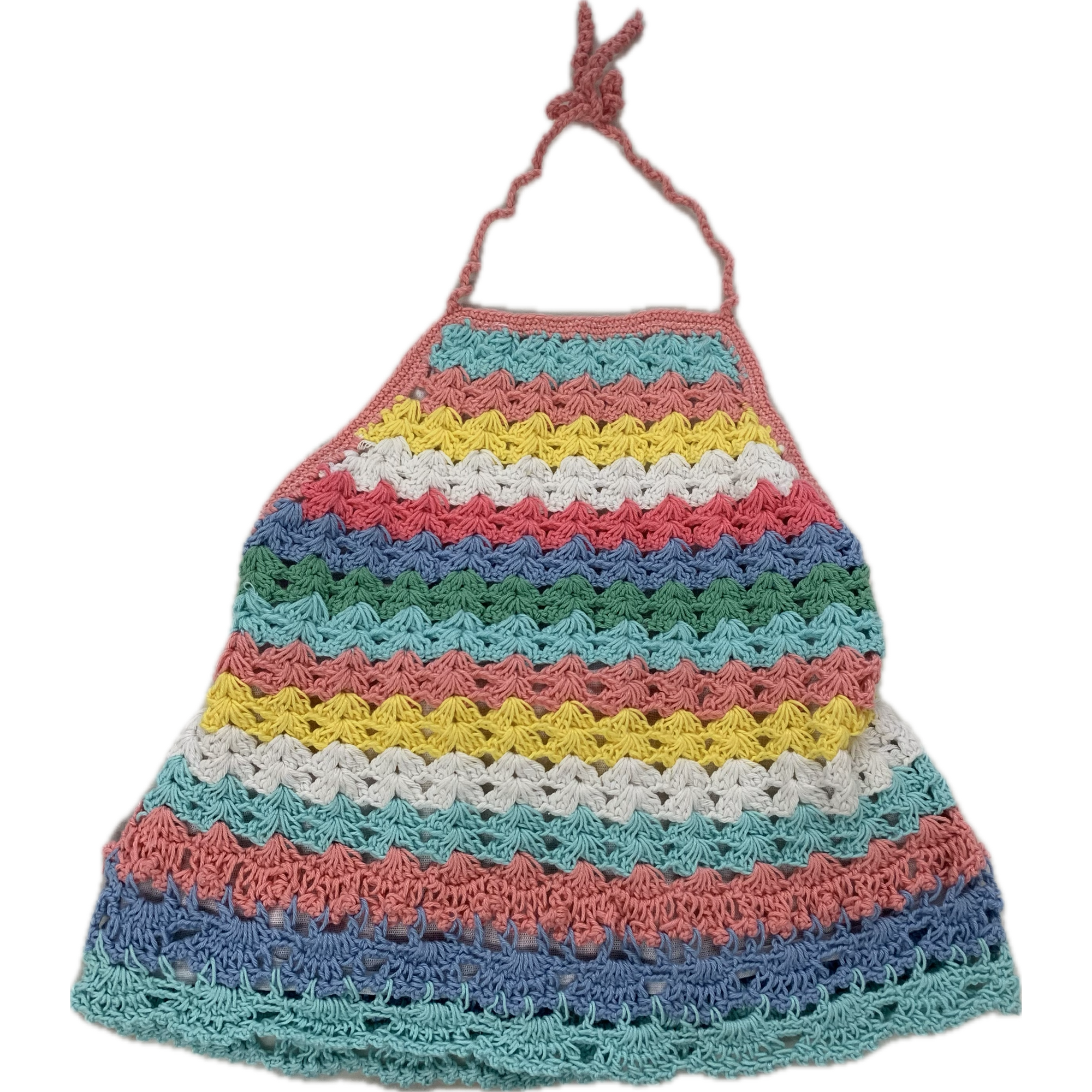 stripe crochet halter top