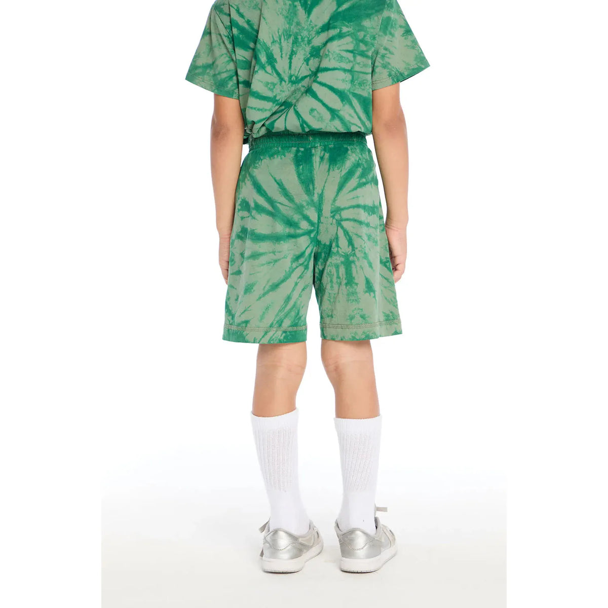 jersey cozy beach shorts | wild green tie dye