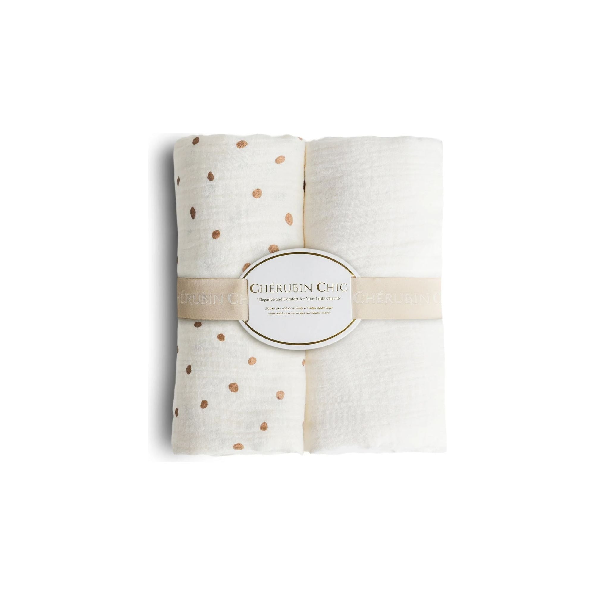 baby bamboo muslin swaddle blanket | polka dots