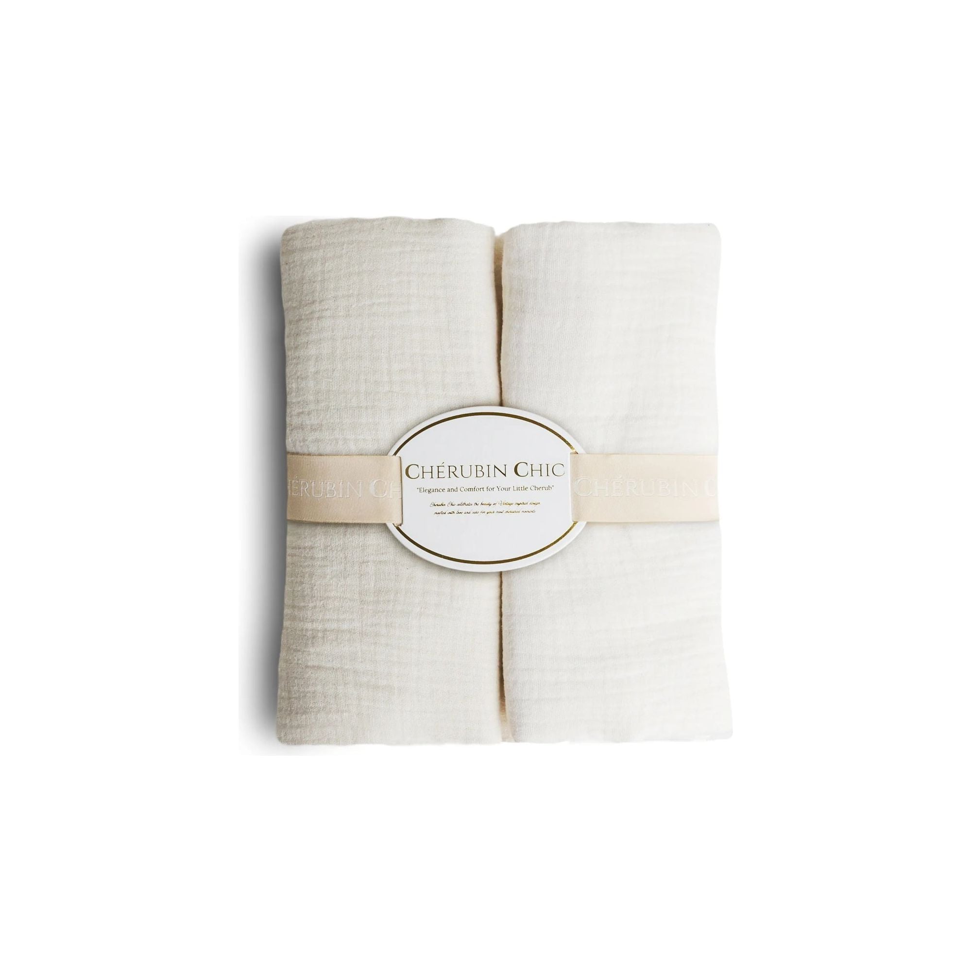 baby bamboo muslin swaddle blanket |  cream & beige