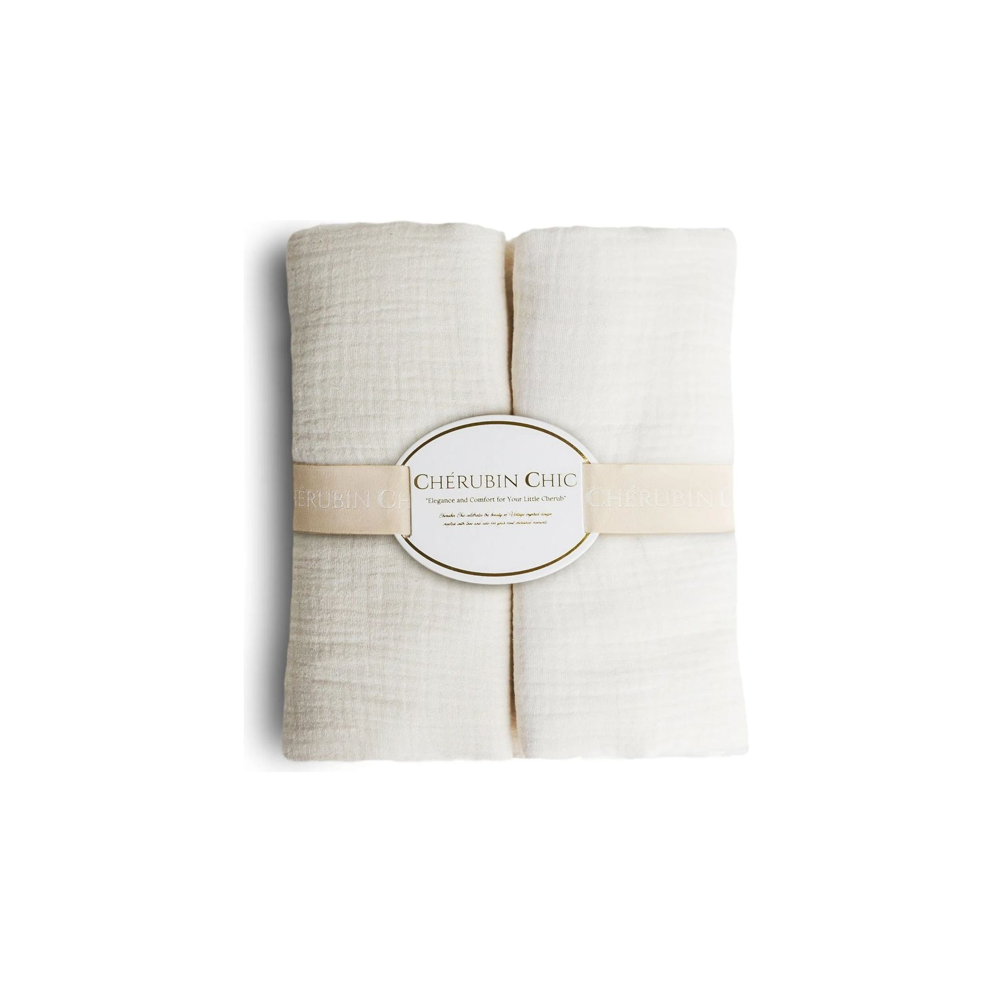 baby bamboo muslin swaddle blanket |  cream & beige