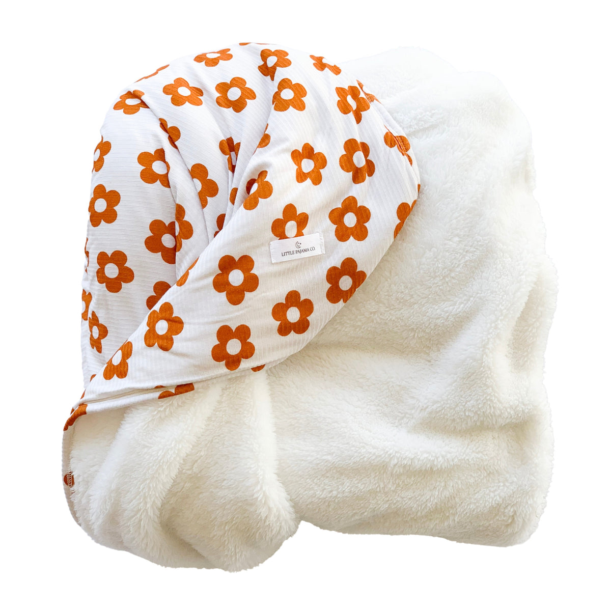Tan Floral Ribbed Plush Blanket