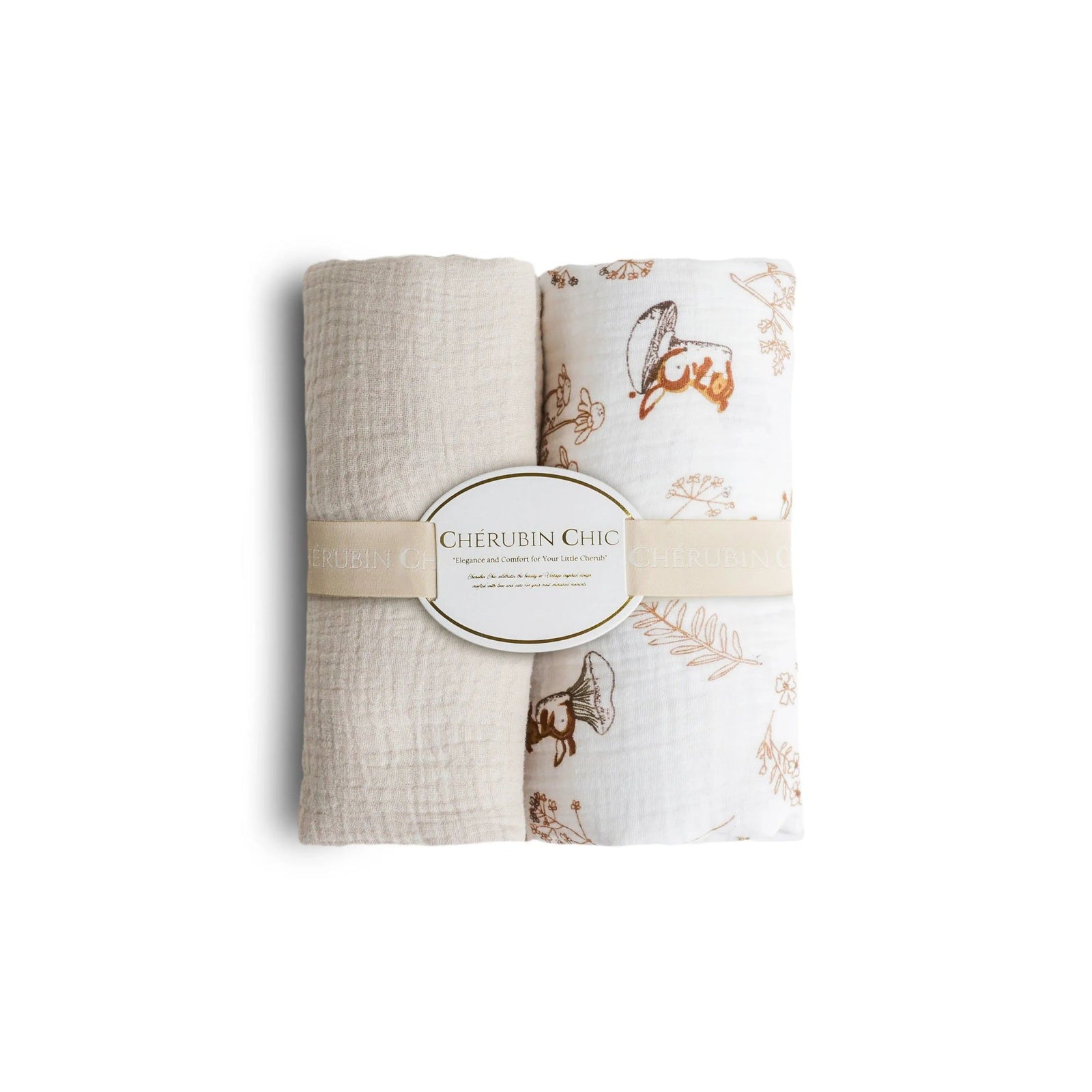 baby bamboo muslin swaddle blanket | floral zoo