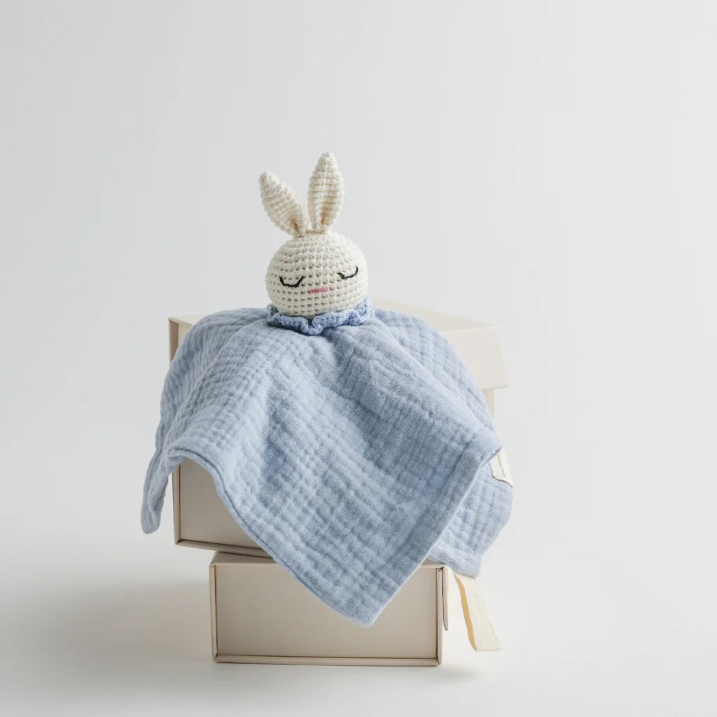 snuggly soft baby comforter toy | baby blue