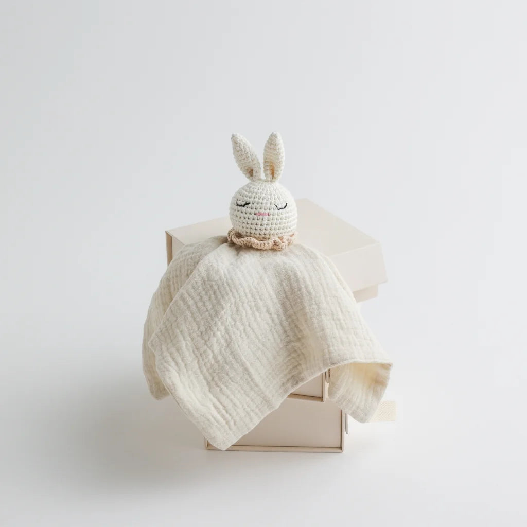 snuggly soft baby comforter toy | cream