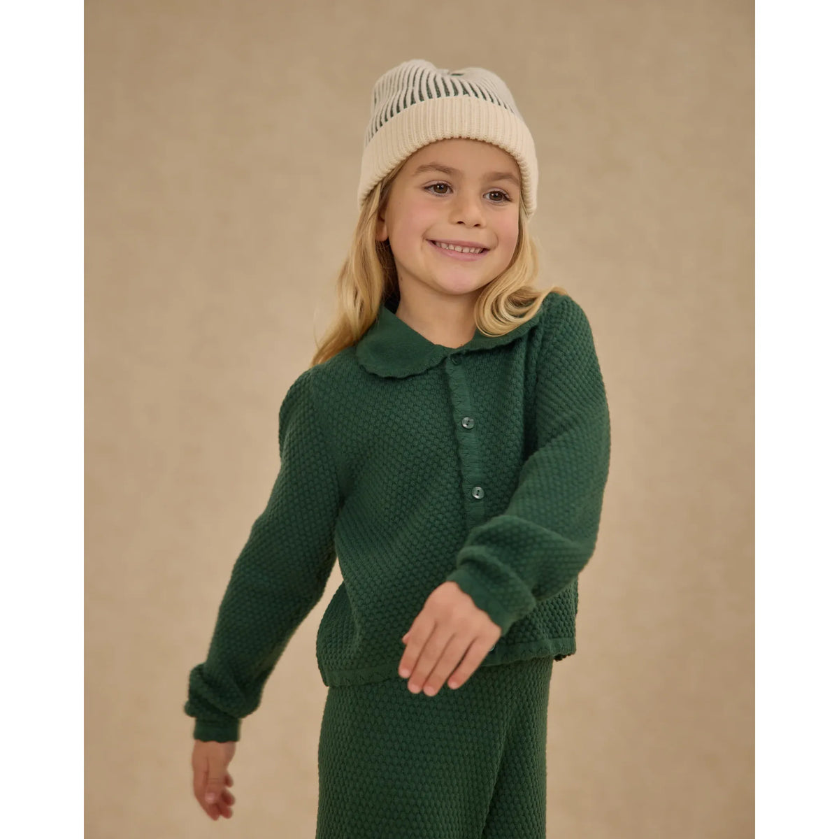 beanie || green stripe