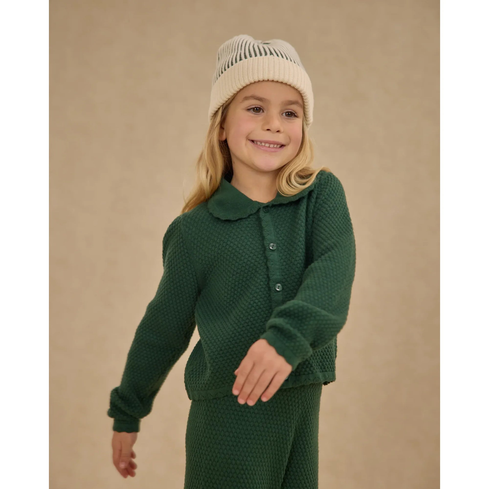 beanie || green stripe