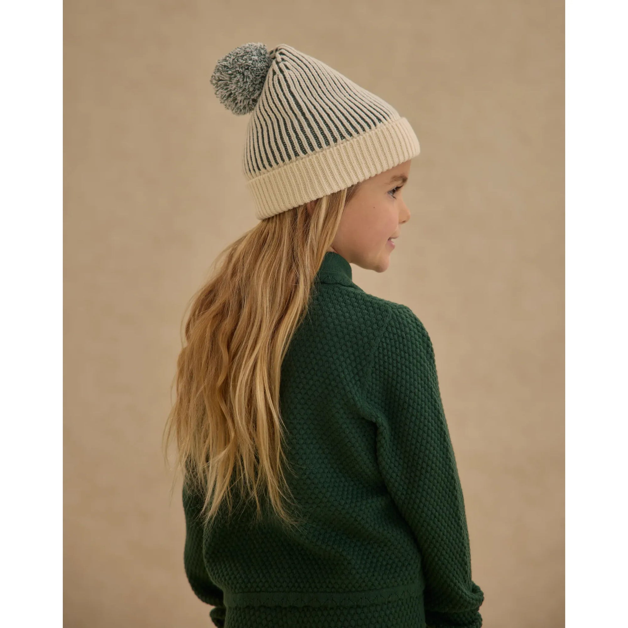 beanie || green stripe