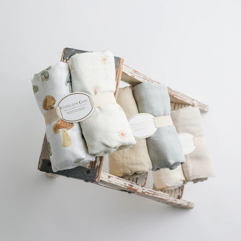 baby bamboo muslin swaddle blanket | white moments