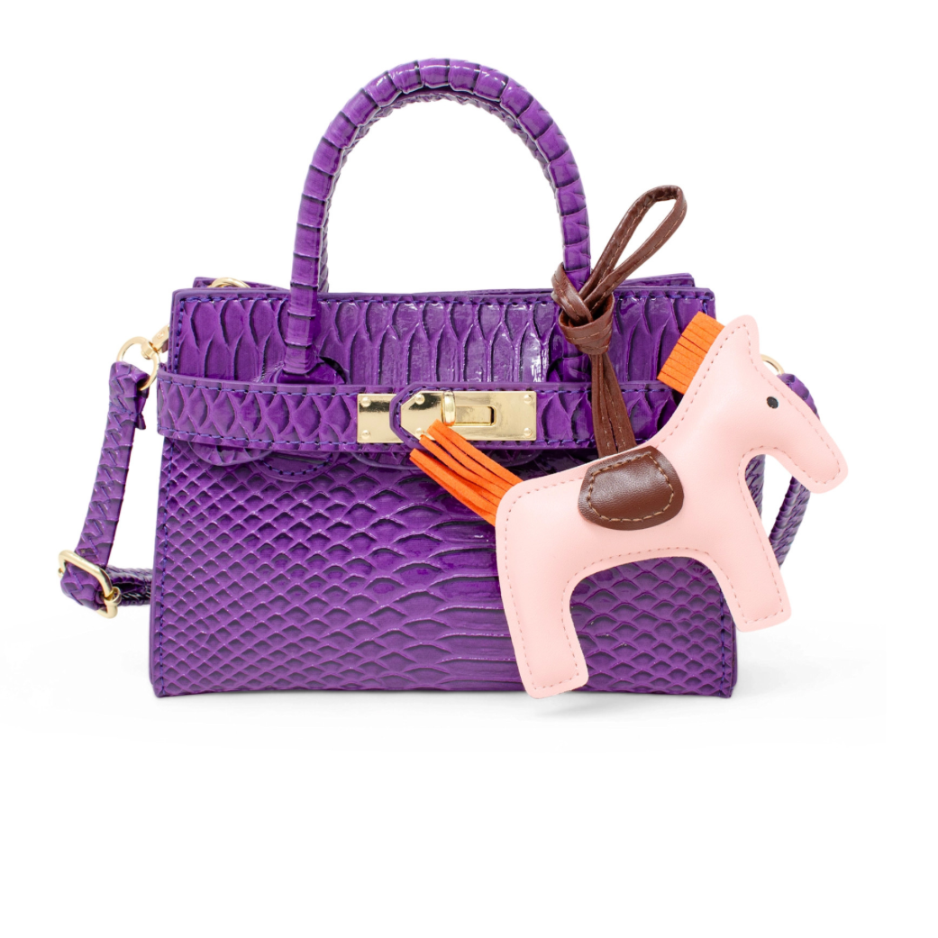 crocodile pony purse | dark purple