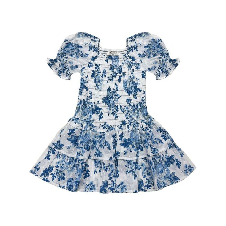 peony mirrorball dress | blue