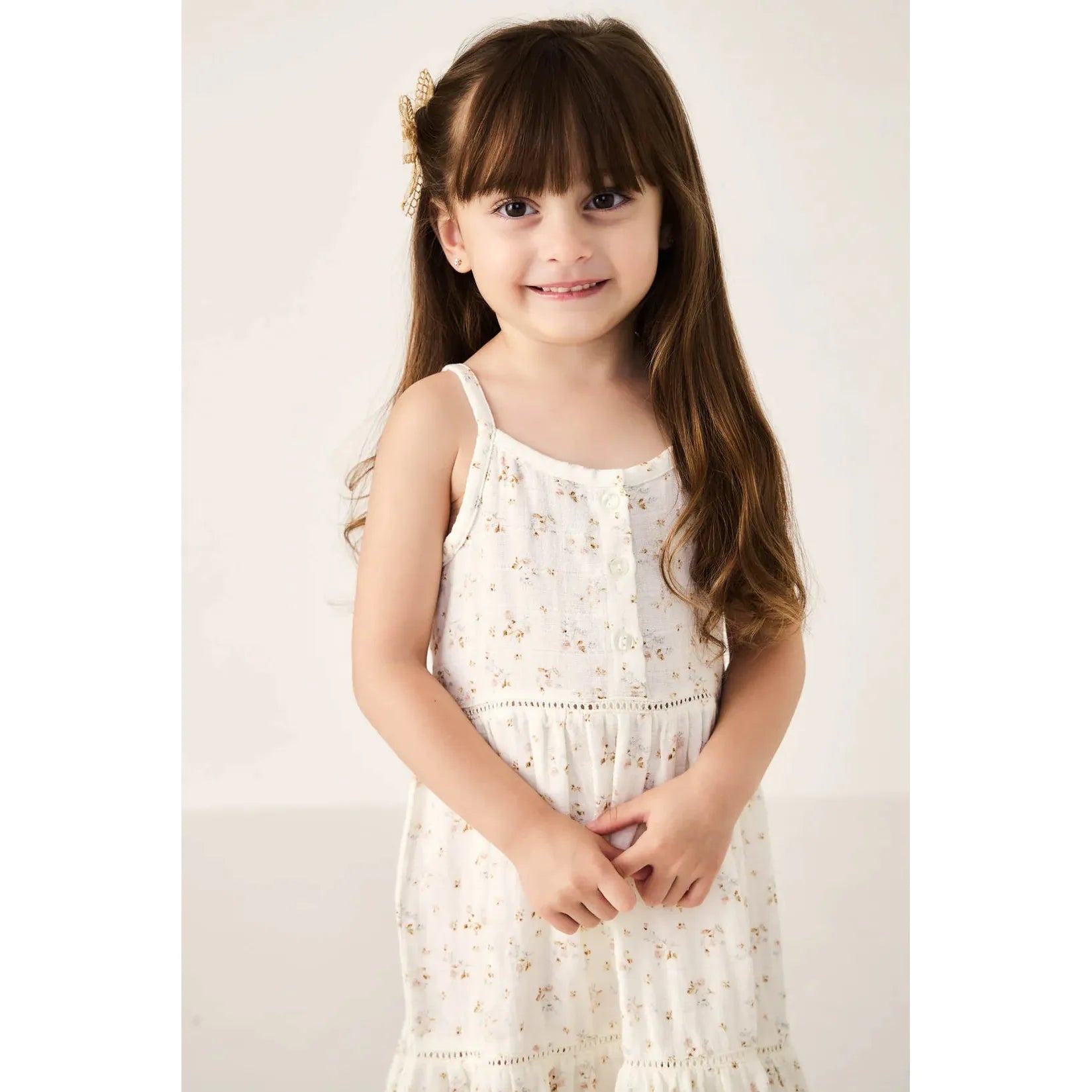 organic cotton muslin hazel dress | nina watercolor floral