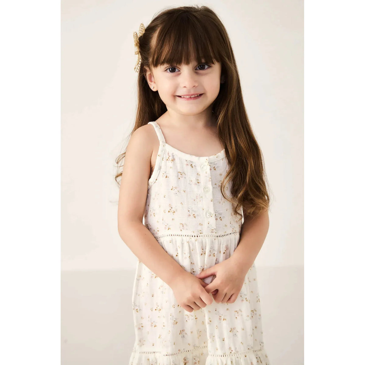 organic cotton muslin hazel dress | nina watercolor floral