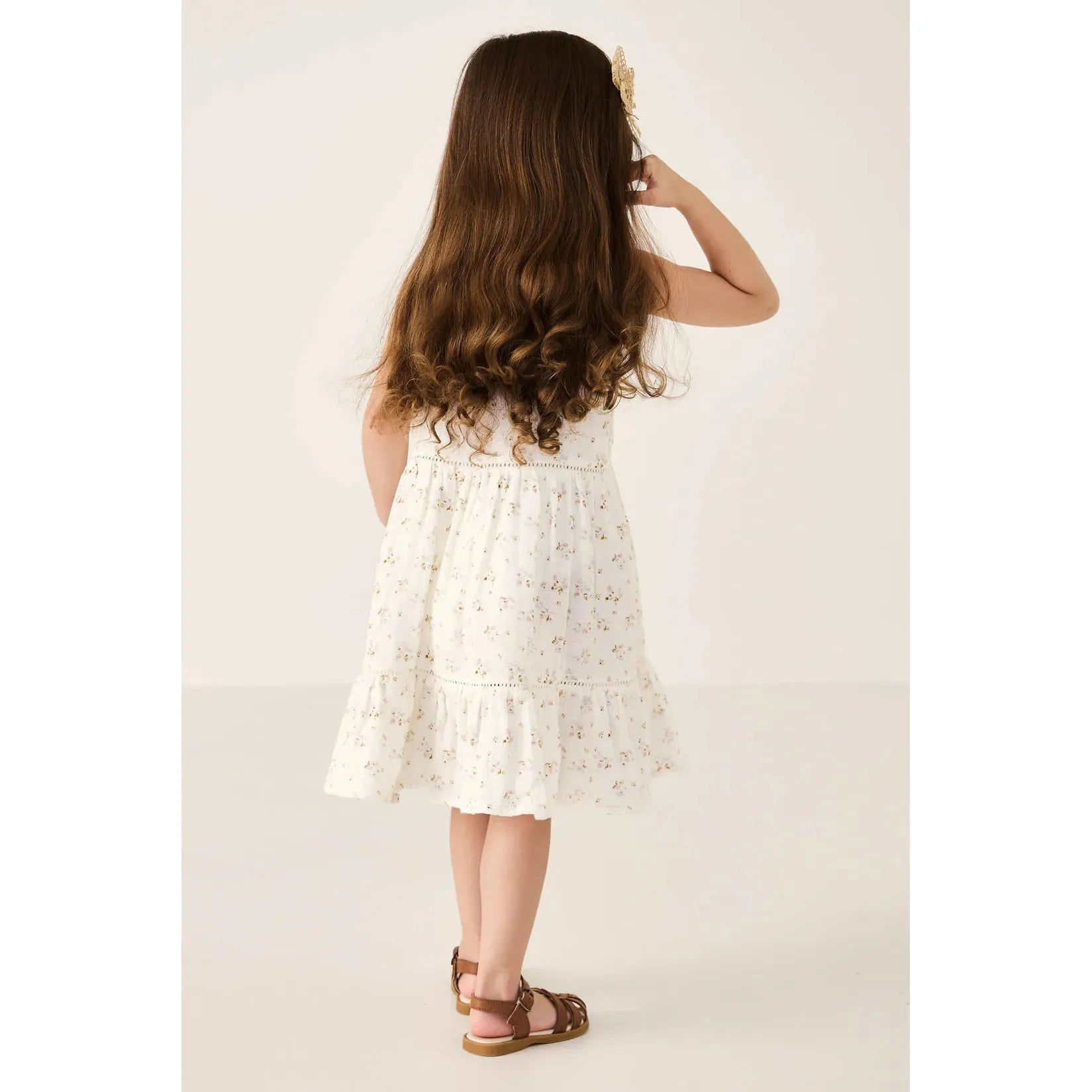 organic cotton muslin hazel dress | nina watercolor floral