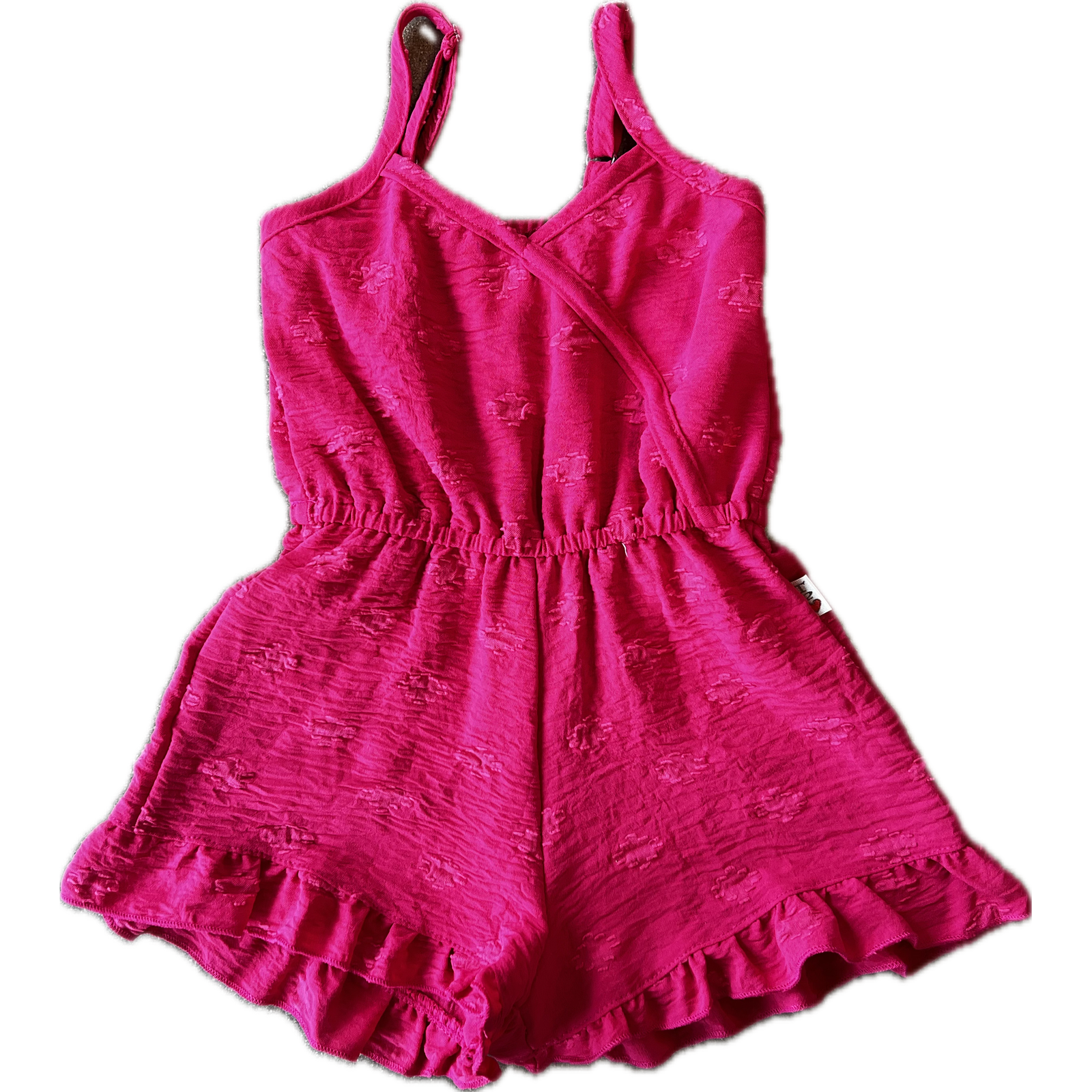 spaghetti strap romper | fuschia