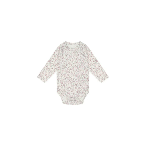 organic cotton long sleeve bodysuit | posy floral