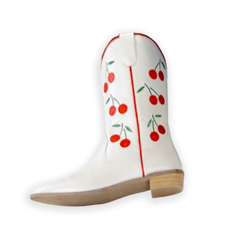 white + red cherries cowgirl boots